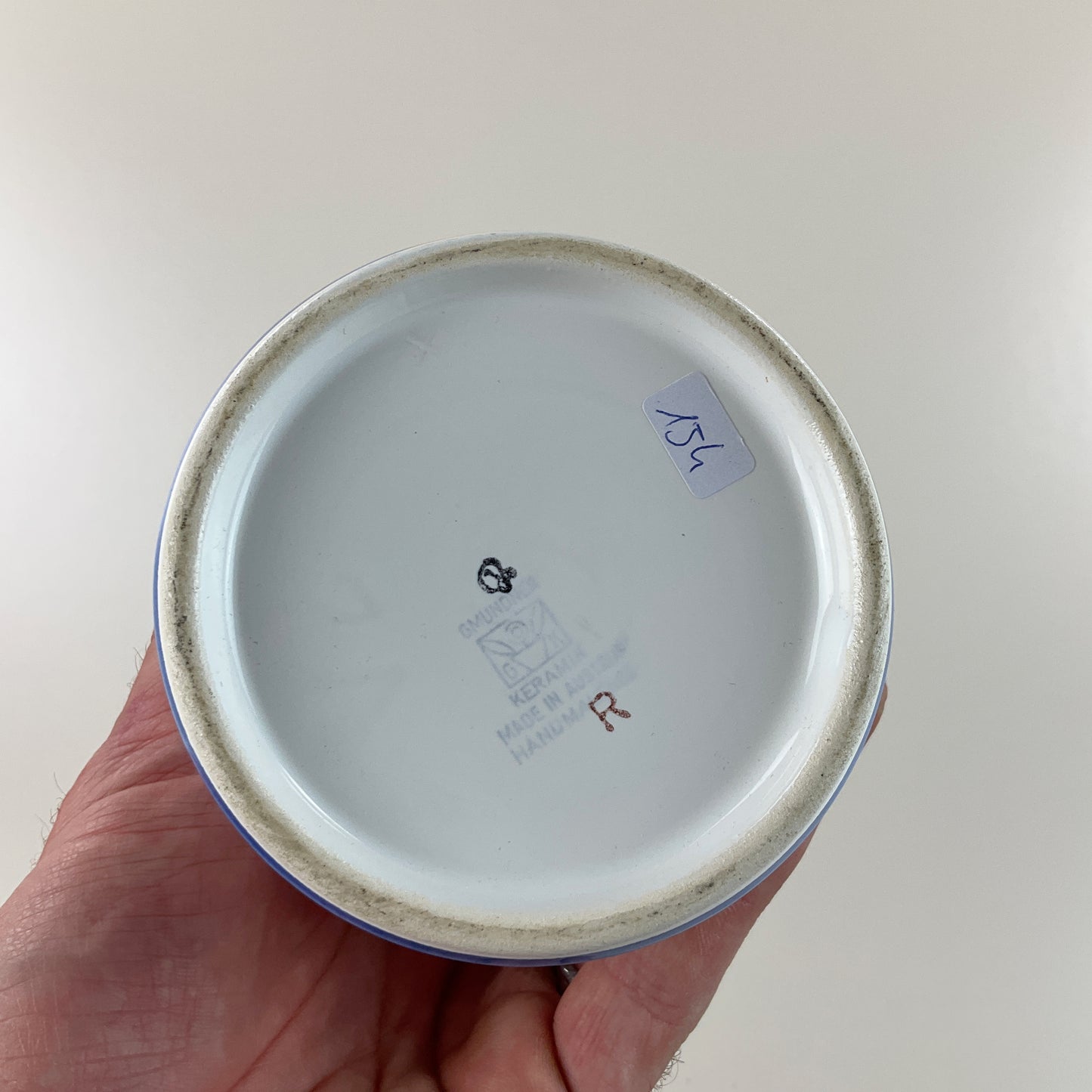 Gmundner Keramik Vase Tupferl Blau-Gmundner Keramik-olesstore-vintage-secondhand-shop-austria-österreich