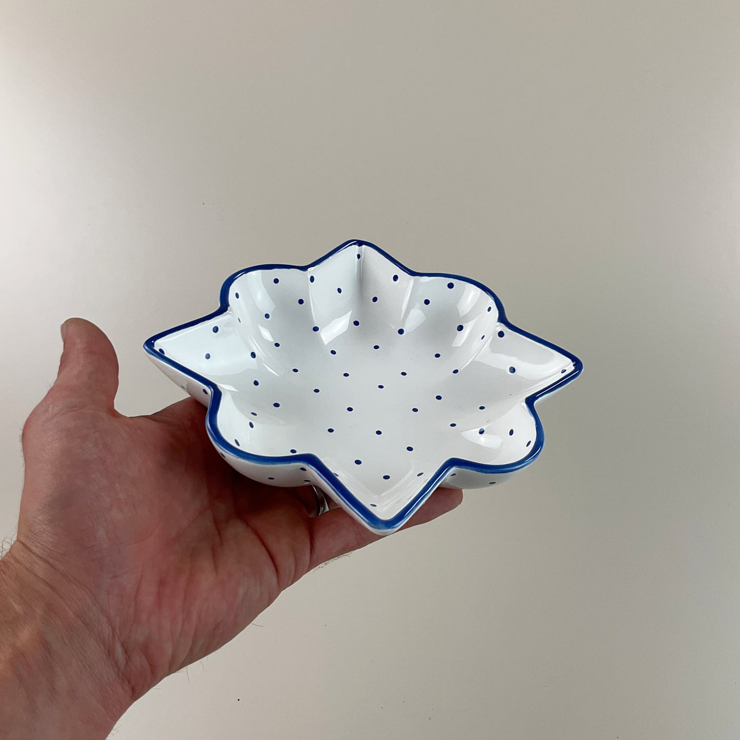 Gmundner Keramik Schüssel Schale Tupferl Blau-Gmundner Keramik-olesstore-vintage-secondhand-shop-austria-österreich