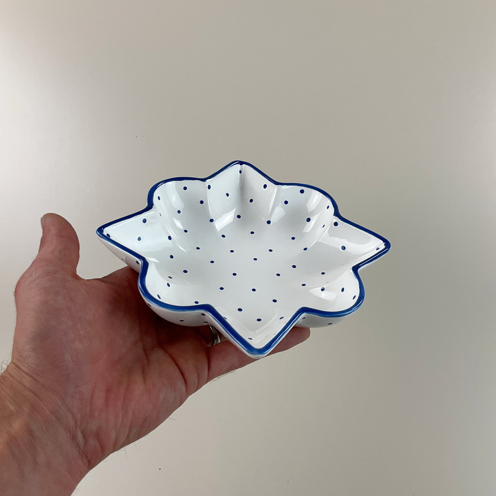 Gmundner Keramik Schüssel Schale Tupferl Blau-Gmundner Keramik-olesstore-vintage-secondhand-shop-austria-österreich