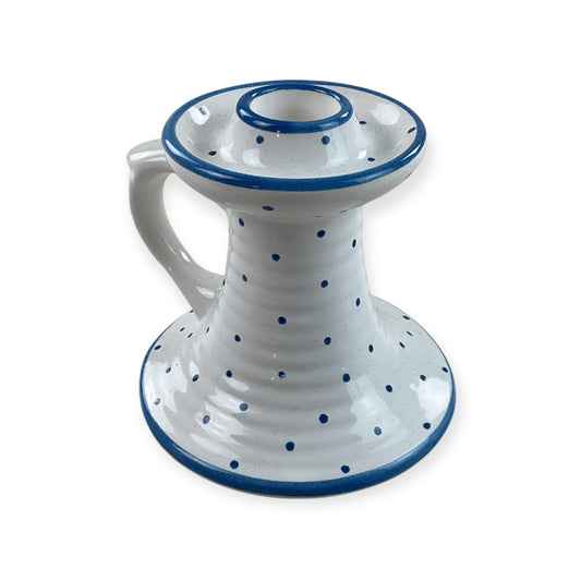 Gmundner Keramik Kerzenständer Tupferl Blau-Gmundner Keramik-olesstore-vintage-secondhand-shop-austria-österreich