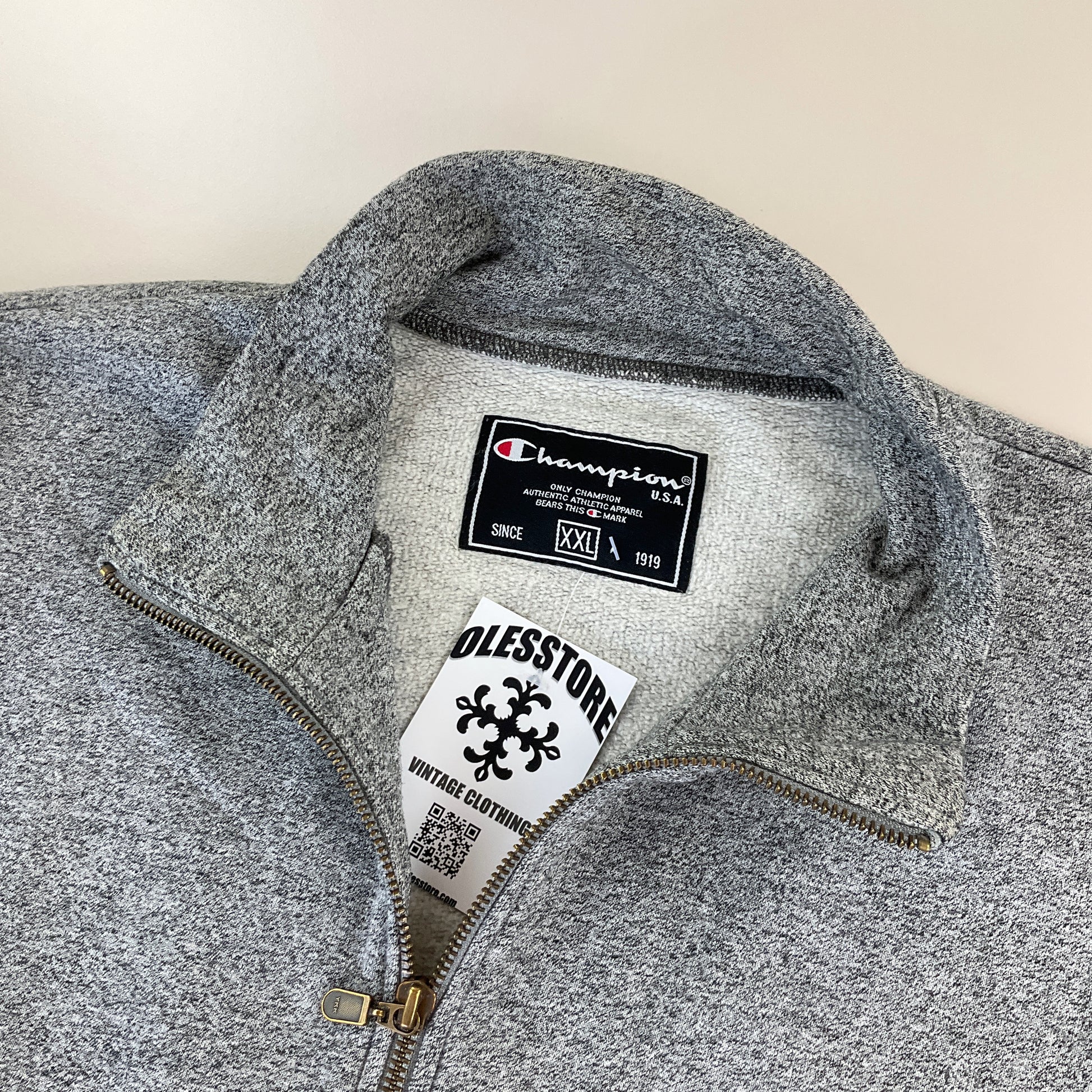 Champion 90s Zip Sweatshirt - XXL-CHAMPION-olesstore-vintage-secondhand-shop-austria-österreich