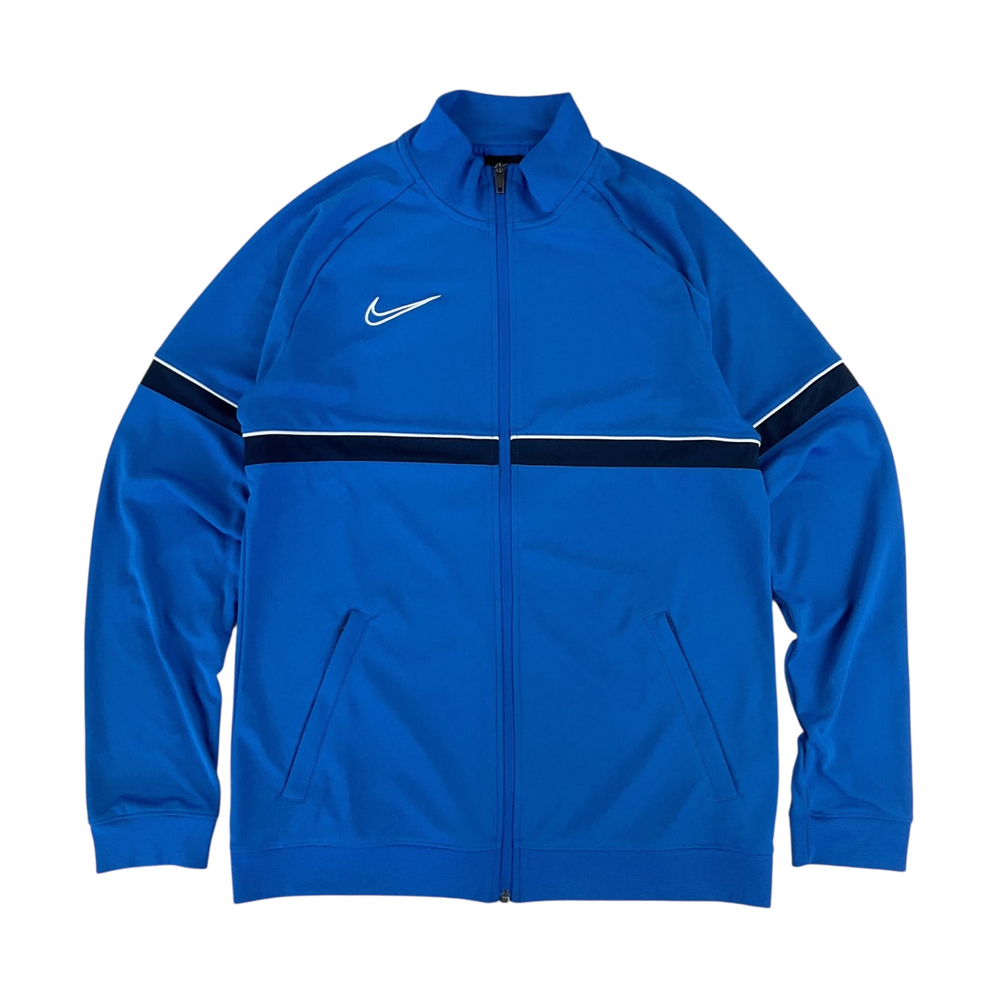 Nike Swoosh Sport Jacke Blau - Large-NIKE-olesstore-vintage-secondhand-shop-austria-österreich