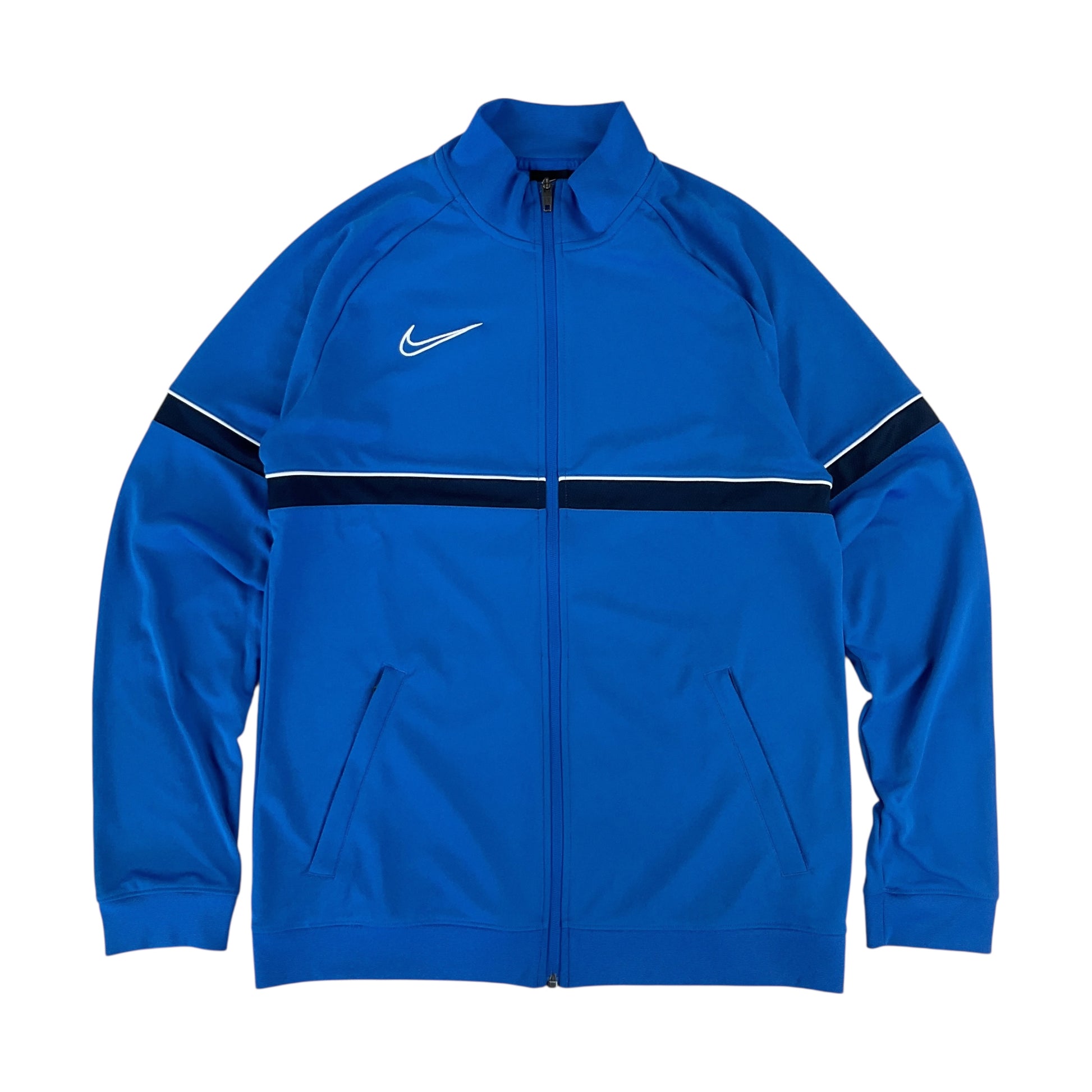 Nike Swoosh Sport Jacke Blau - Large-NIKE-olesstore-vintage-secondhand-shop-austria-österreich