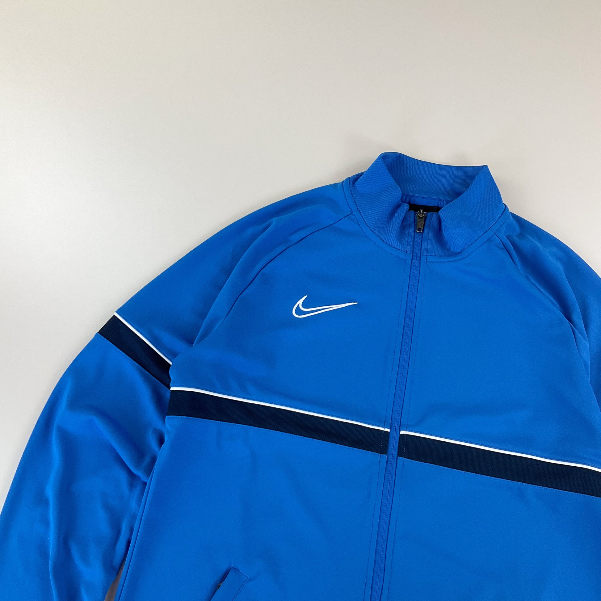 Nike Swoosh Sport Jacke Blau - Large-NIKE-olesstore-vintage-secondhand-shop-austria-österreich