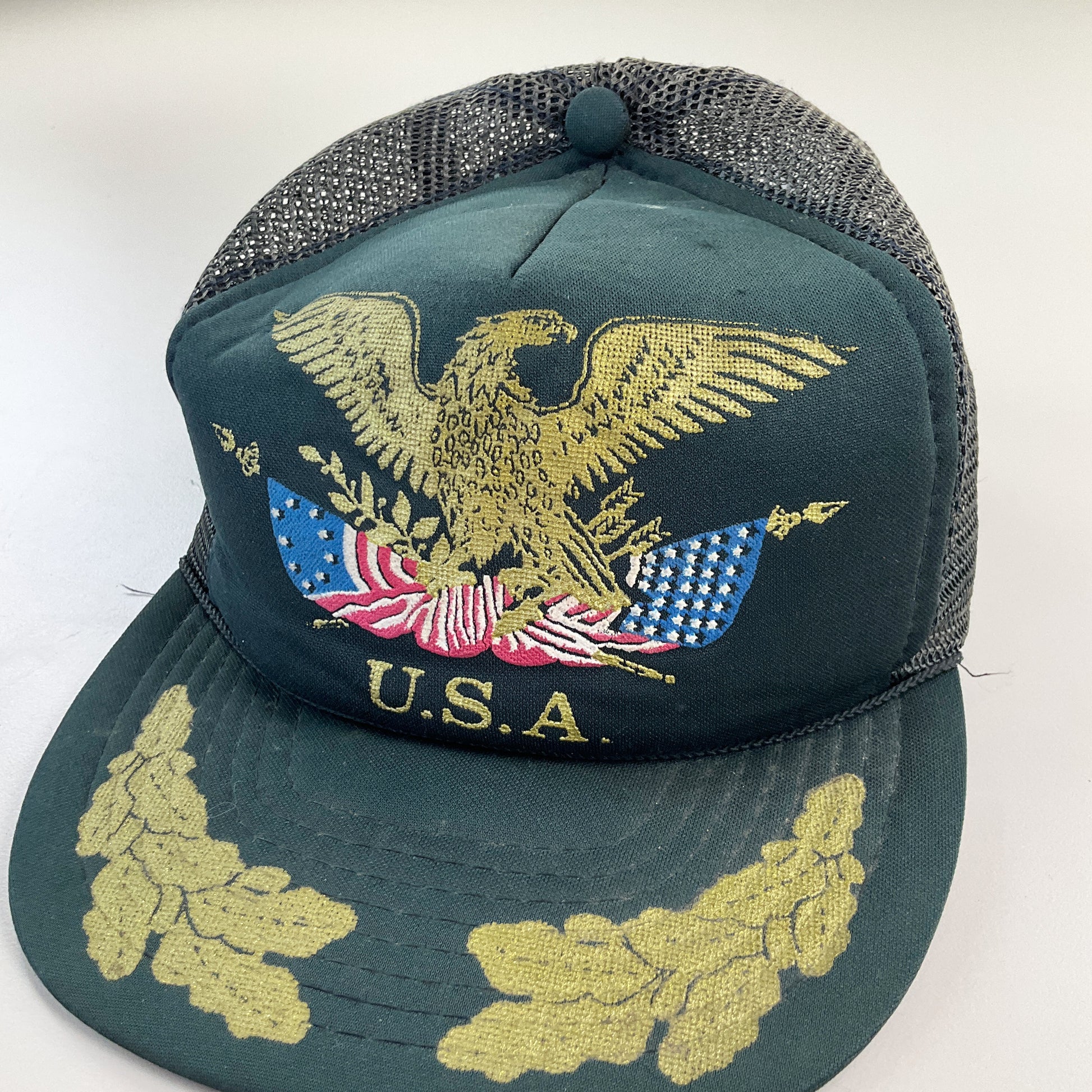 USA Eagle Gold Medal 90s Trucker Cap-Gold Medal-olesstore-vintage-secondhand-shop-austria-österreich