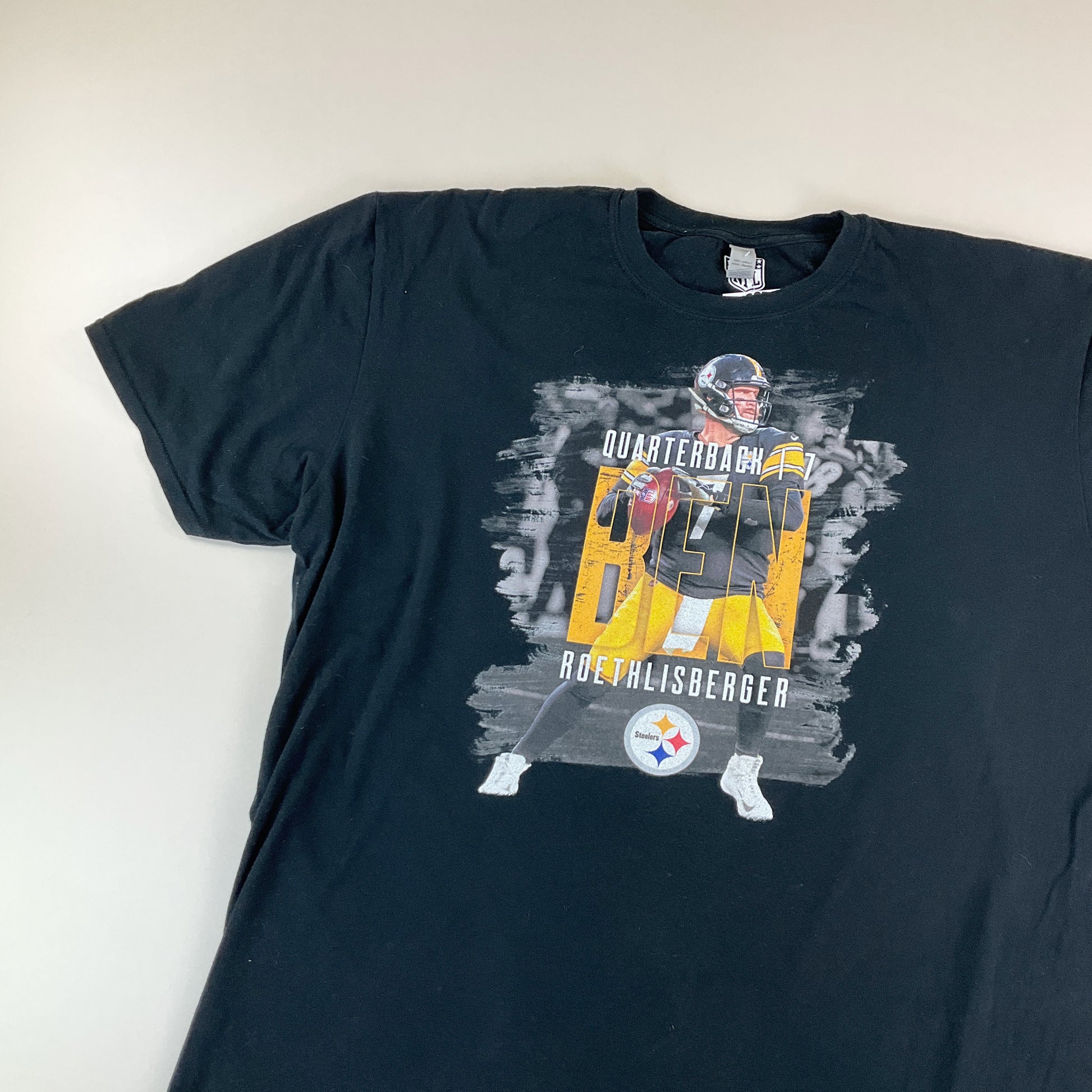 NFL Pitssburgh Steelers Roethlisberger T-Shirt - XXL-NFL-olesstore-vintage-secondhand-shop-austria-österreich