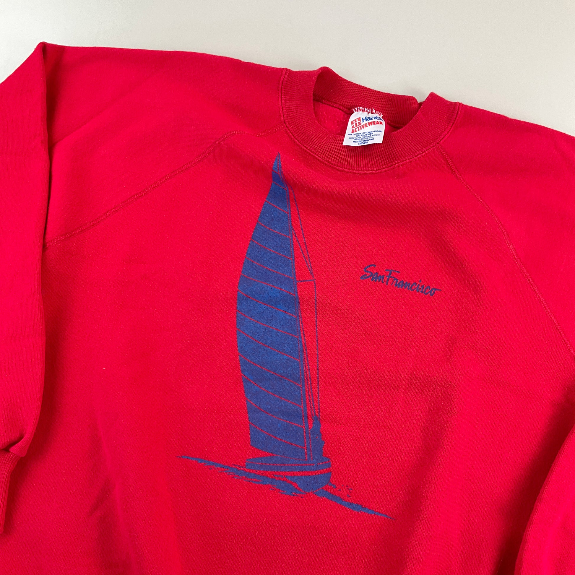 Hanes 80s San Francisco Sailing Sweatshirt - Medium-HANES-olesstore-vintage-secondhand-shop-austria-österreich
