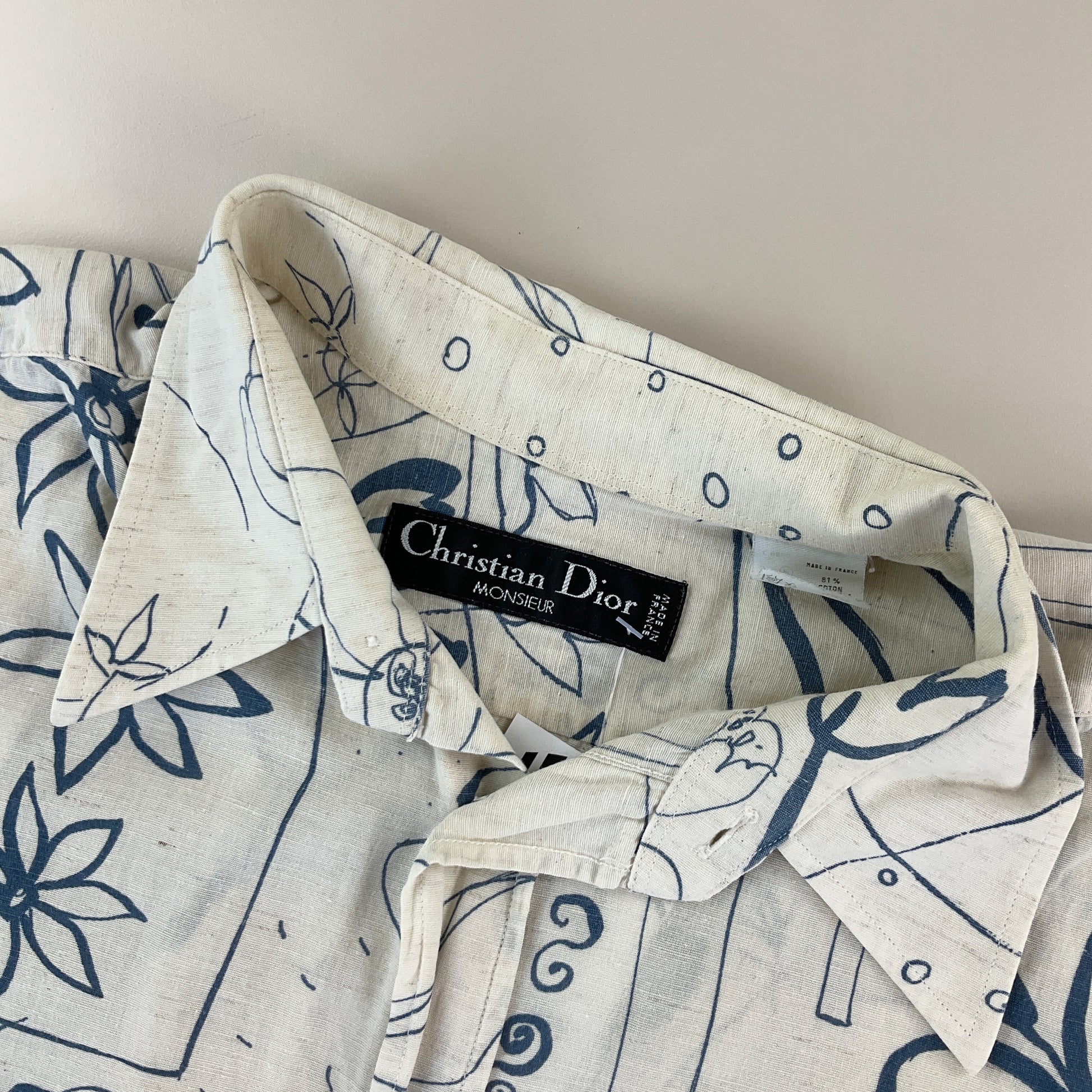 Christian Dior 90s Blumen Hemd - XL-DIOR-olesstore-vintage-secondhand-shop-austria-österreich