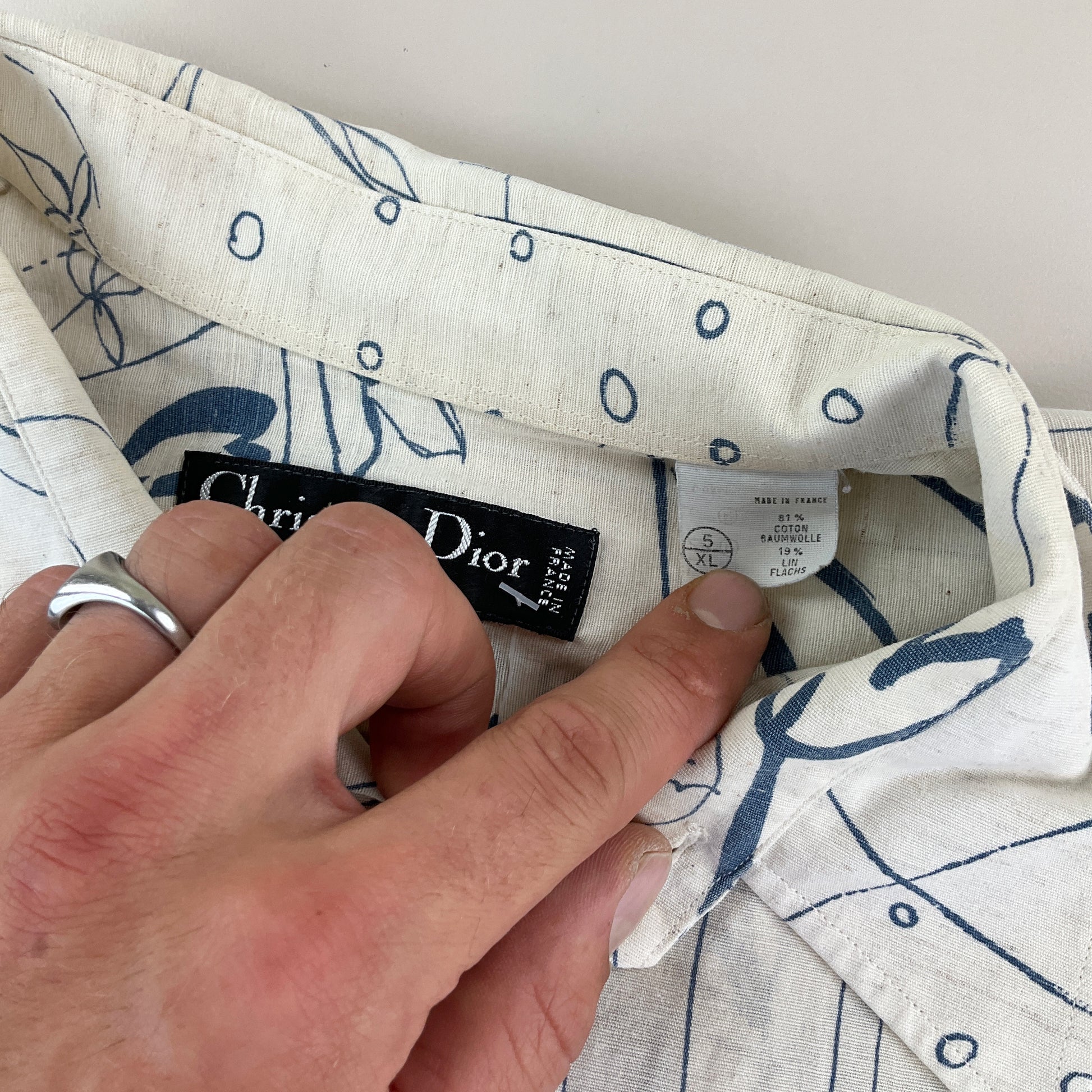 Christian Dior 90s Blumen Hemd - XL-DIOR-olesstore-vintage-secondhand-shop-austria-österreich