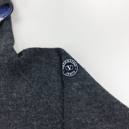 Valentino 90s Button Up Hoodie - XL-VALENTINO-olesstore-vintage-secondhand-shop-austria-österreich