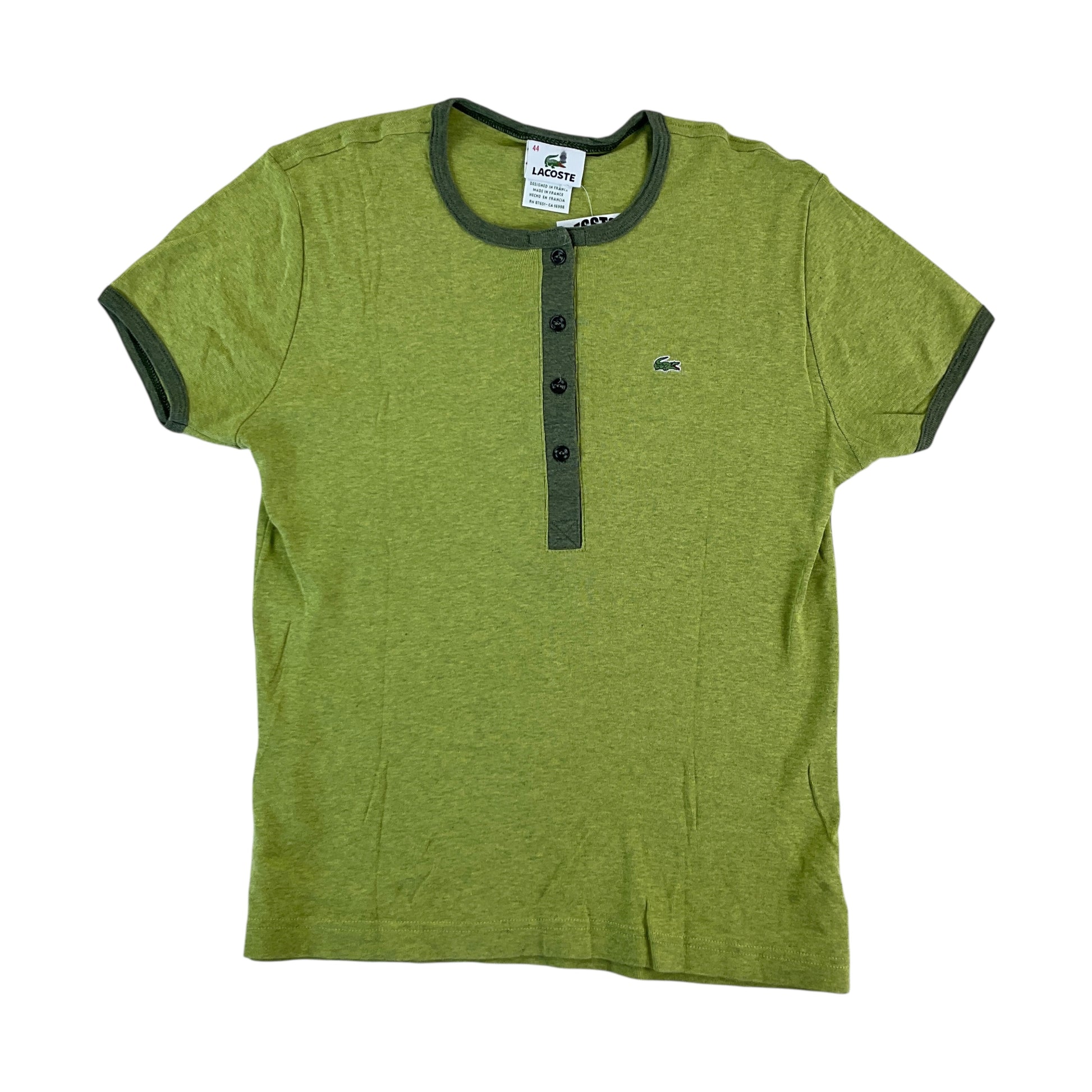 Lacoste Knopf T-Shirt - Damen/44-LACOSTE-olesstore-vintage-secondhand-shop-austria-österreich