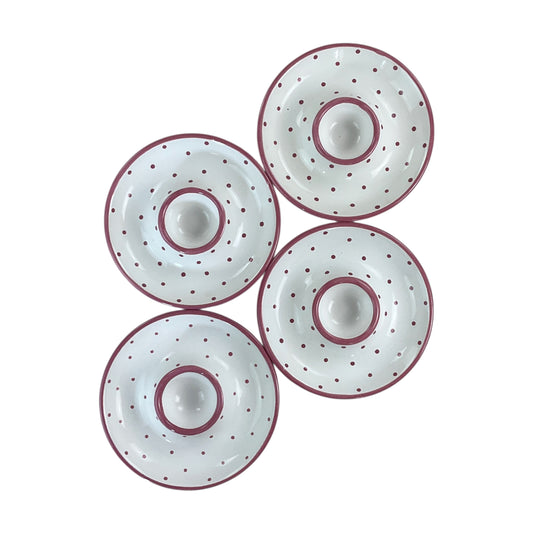 Gmundner Keramik Eierbecher Set Tupferl Rosa-Gmundner Keramik-olesstore-vintage-secondhand-shop-austria-österreich