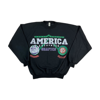 America 80s Grafik Sweatshirt - Large-NO NAME-olesstore-vintage-secondhand-shop-austria-österreich