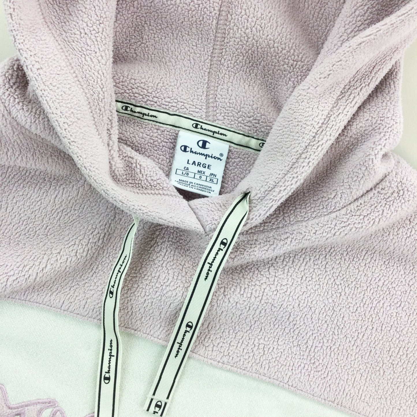 Champion Spellout Fleece Hoodie - Large-olesstore-vintage-secondhand-shop-austria-österreich