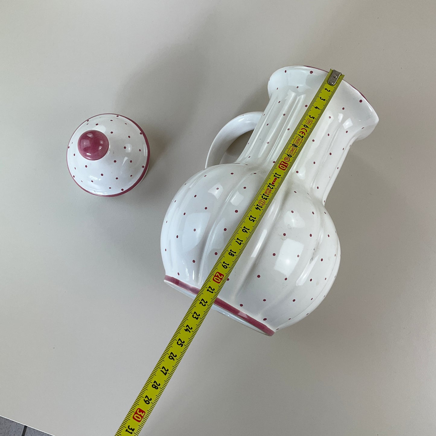 Gmundner Keramik Barock Krug Tupferl Rosa 22cm-Gmundner Keramik-olesstore-vintage-secondhand-shop-austria-österreich