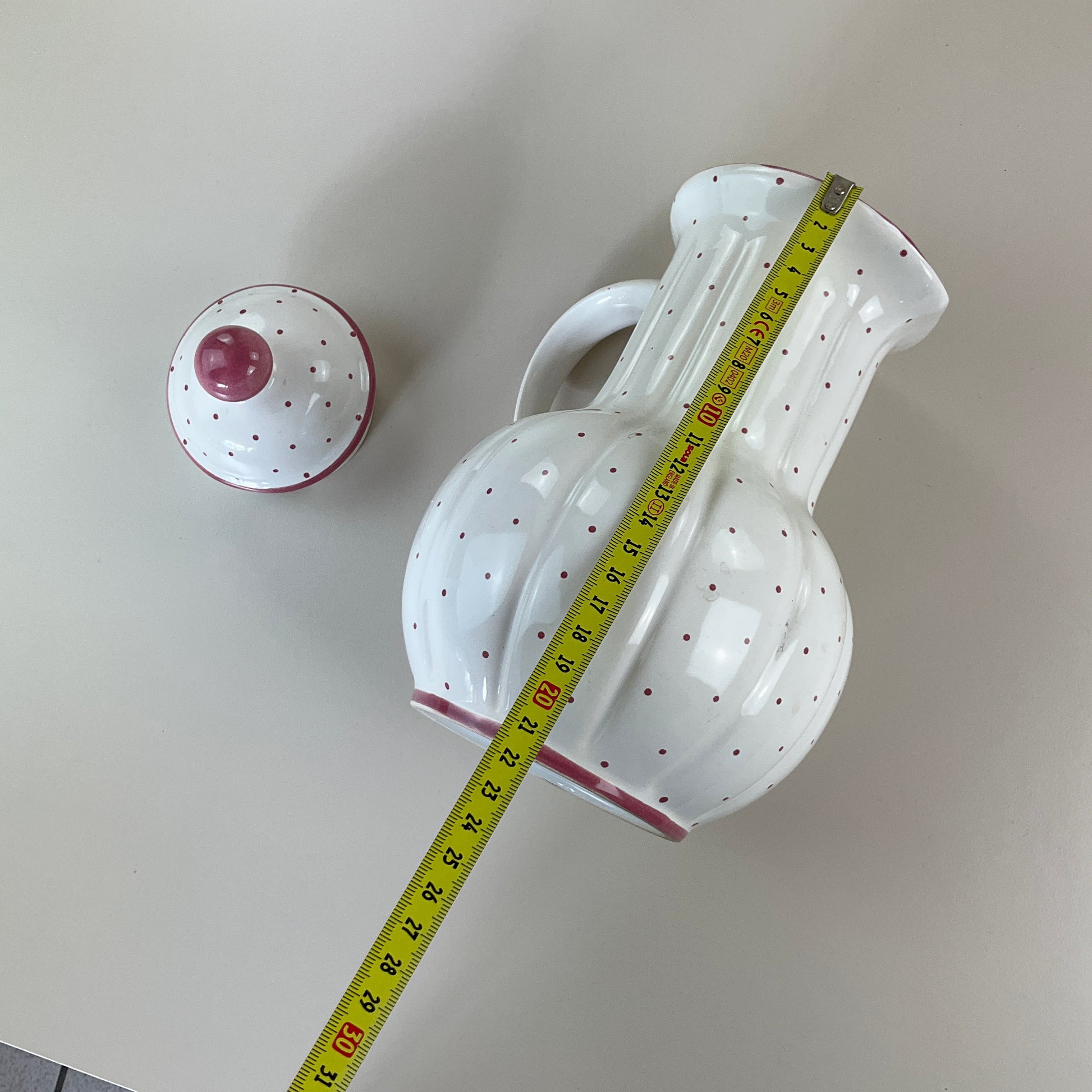 Gmundner Keramik Barock Krug Tupferl Rosa 22cm-Gmundner Keramik-olesstore-vintage-secondhand-shop-austria-österreich