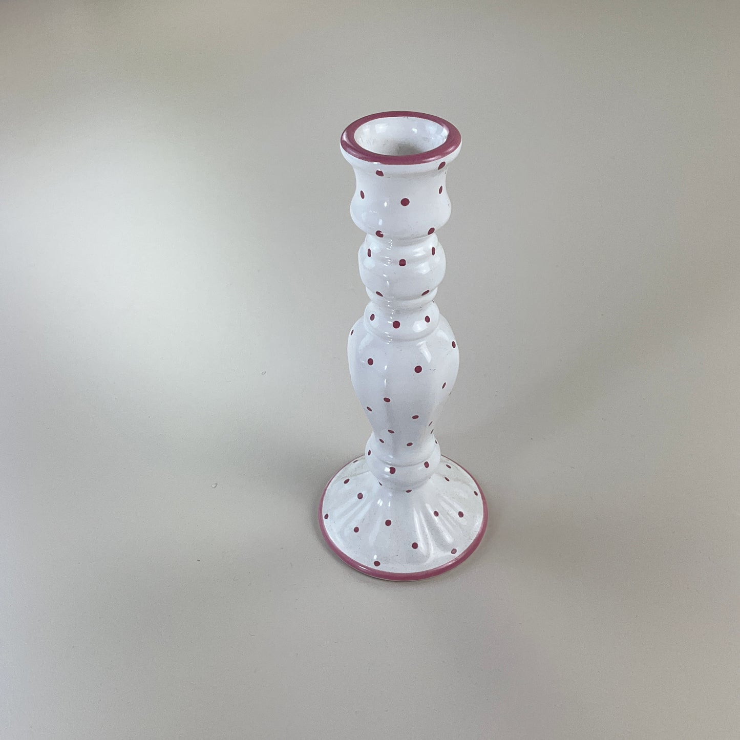 Gmundner Keramik Kerzenständer Tupferl Rosa Ø19cm-Gmundner Keramik-olesstore-vintage-secondhand-shop-austria-österreich