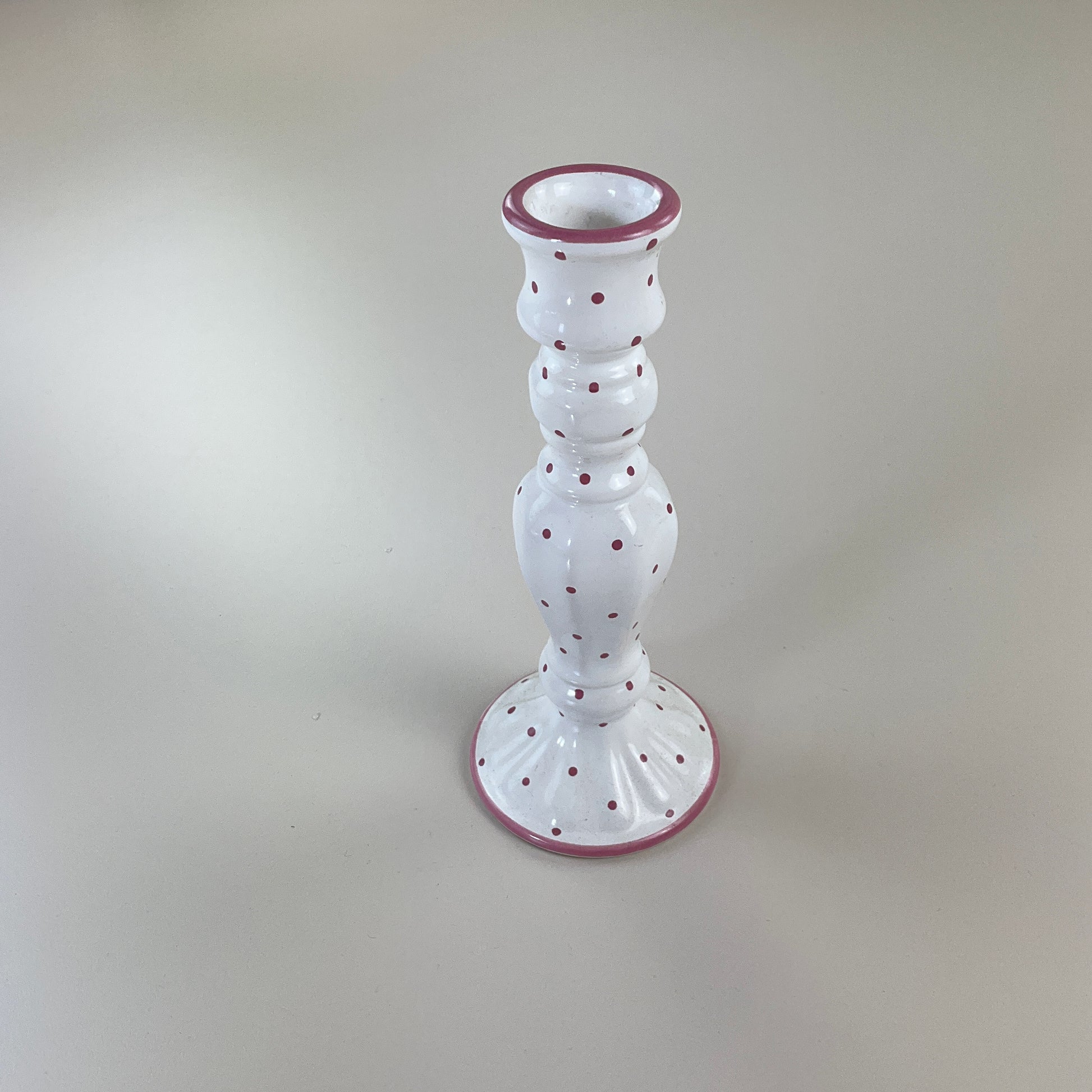 Gmundner Keramik Kerzenständer Tupferl Rosa Ø19cm-Gmundner Keramik-olesstore-vintage-secondhand-shop-austria-österreich