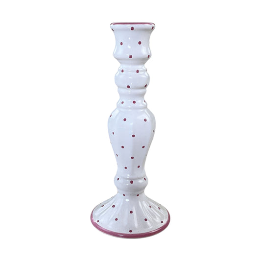 Gmundner Keramik Kerzenständer Tupferl Rosa Ø19cm-Gmundner Keramik-olesstore-vintage-secondhand-shop-austria-österreich