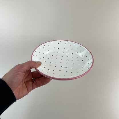Gmundner Keramik Dessertteller Tupferl Rosa Ø20cm-Gmundner Keramik-olesstore-vintage-secondhand-shop-austria-österreich