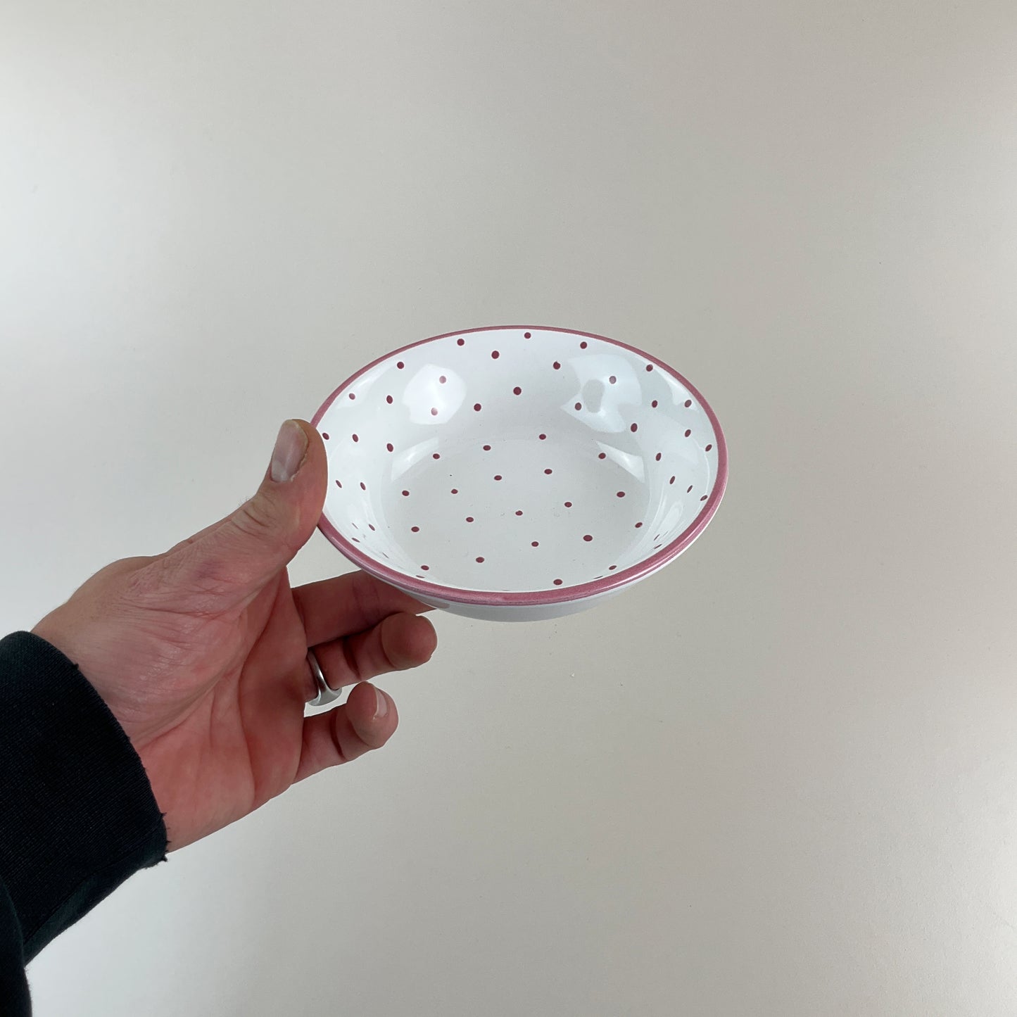 Gmundner Keramik kleine Schüssel Tupferl Rosa Ø14,5cm-Gmundner Keramik-olesstore-vintage-secondhand-shop-austria-österreich