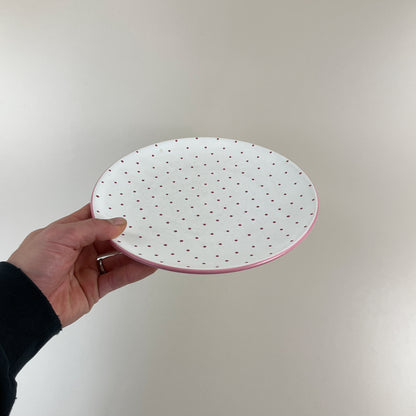 Gmundner Keramik Speiseteller Tupferl Rosa Ø24cm-Gmundner Keramik-olesstore-vintage-secondhand-shop-austria-österreich