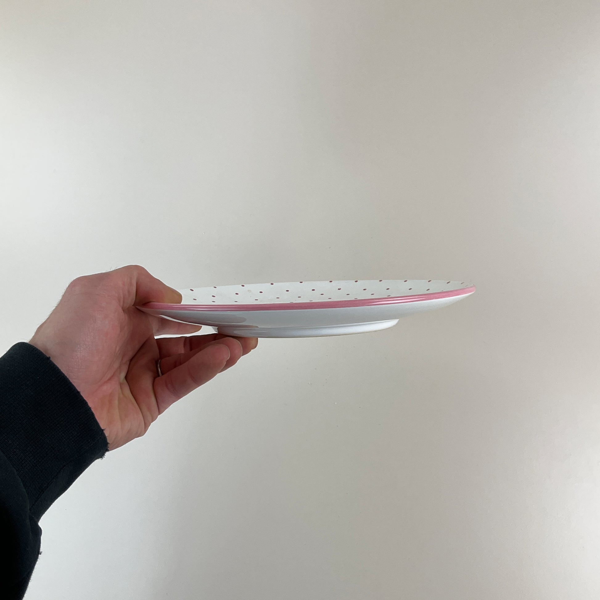 Gmundner Keramik Speiseteller Tupferl Rosa Ø24cm-Gmundner Keramik-olesstore-vintage-secondhand-shop-austria-österreich