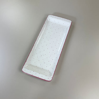 Gmundner Keramik Stollen Platte Tupferl Rosa 42cm-Gmundner Keramik-olesstore-vintage-secondhand-shop-austria-österreich