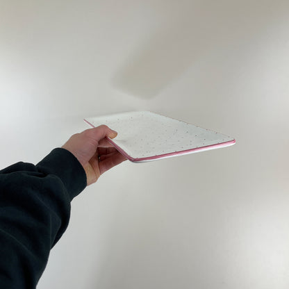 Gmundner Keramik Stollen Platte Tupferl Rosa 42cm-Gmundner Keramik-olesstore-vintage-secondhand-shop-austria-österreich