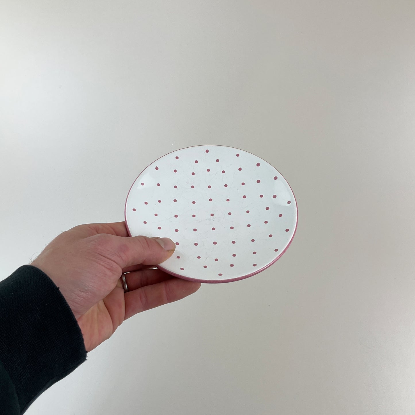 Gmundner Keramik Unterteller Tupferl Rosa Ø15cm-Gmundner Keramik-olesstore-vintage-secondhand-shop-austria-österreich