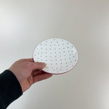 Gmundner Keramik Unterteller Tupferl Rosa Ø15cm-Gmundner Keramik-olesstore-vintage-secondhand-shop-austria-österreich