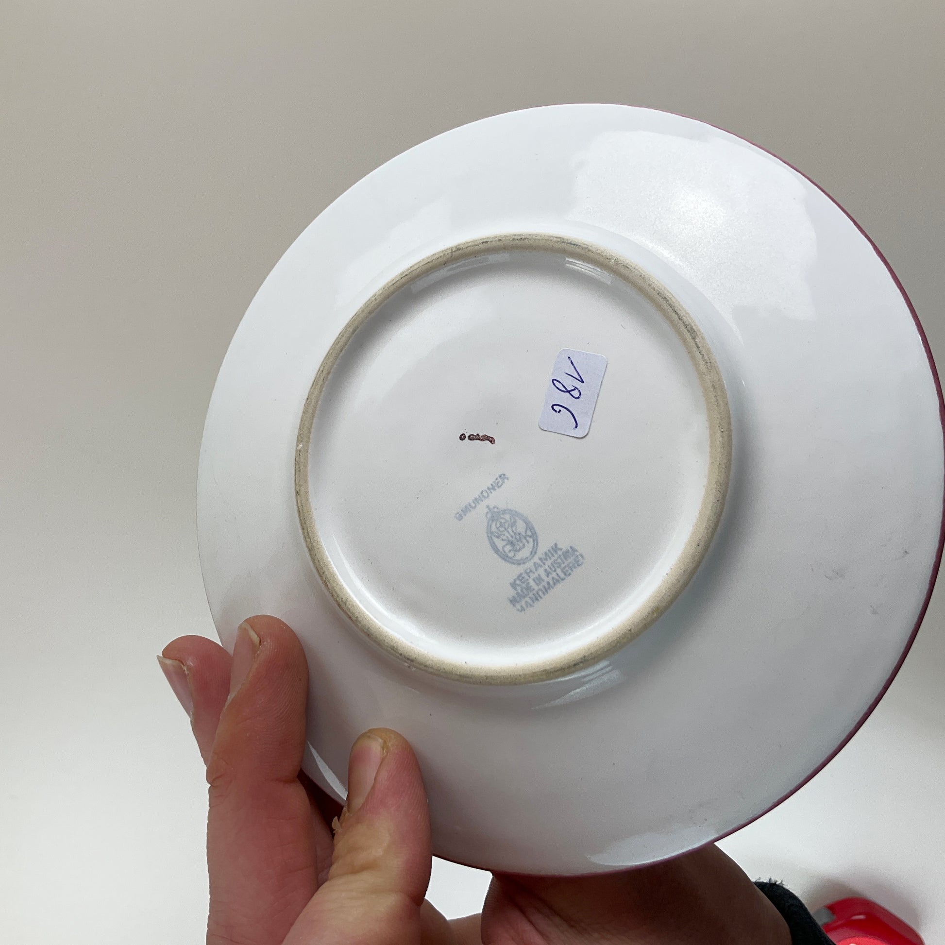 Gmundner Keramik Unterteller Tupferl Rosa Ø15cm-Gmundner Keramik-olesstore-vintage-secondhand-shop-austria-österreich