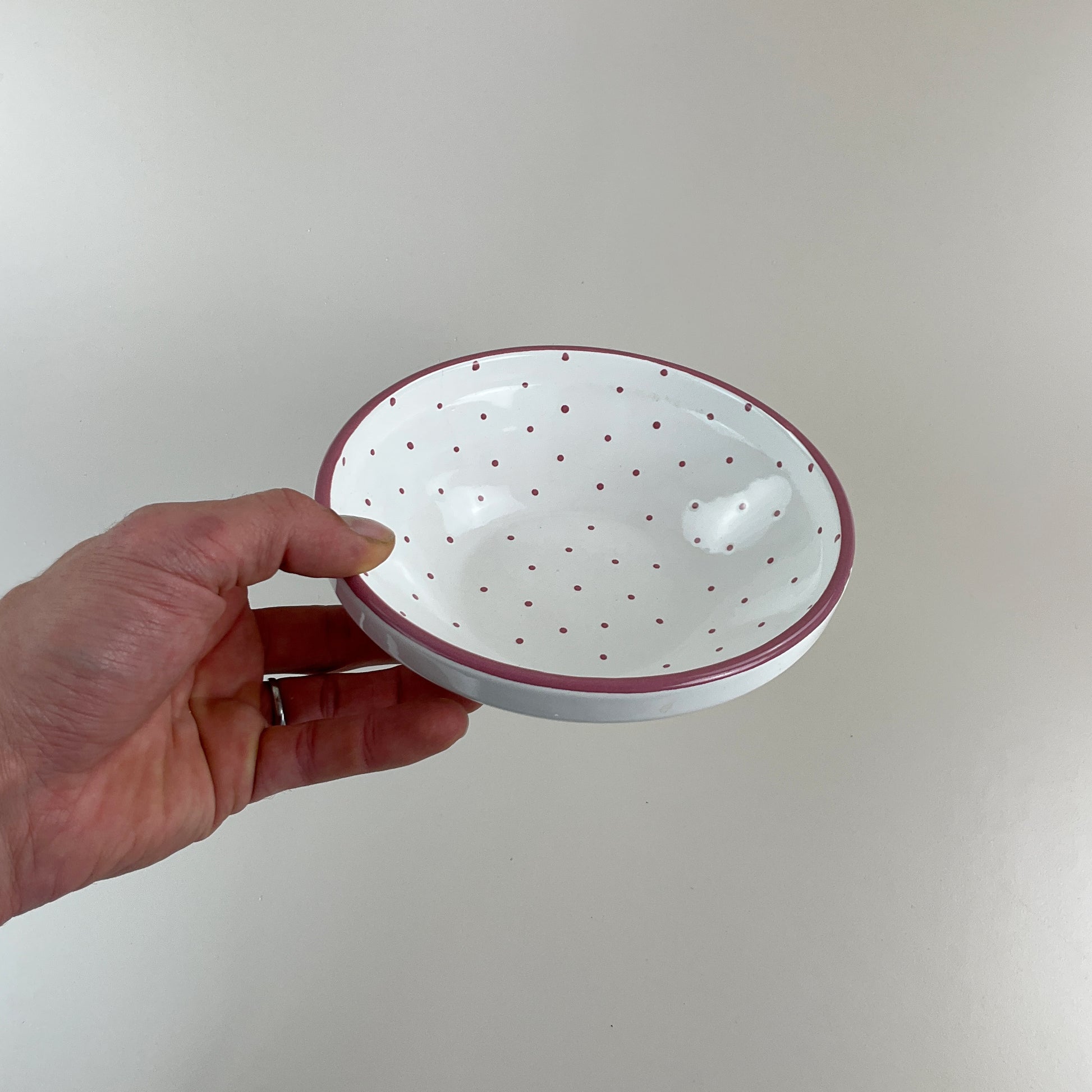 Gmundner Keramik Schüssel Tupferl Rosa Ø17cm-Gmundner Keramik-olesstore-vintage-secondhand-shop-austria-österreich