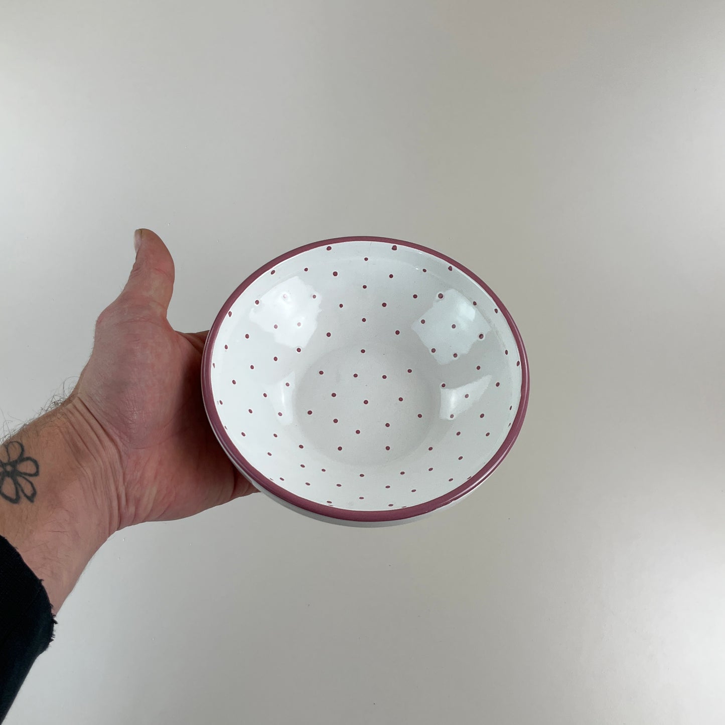 Gmundner Keramik Schüssel Tupferl Rosa Ø17cm-Gmundner Keramik-olesstore-vintage-secondhand-shop-austria-österreich