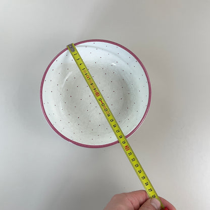 Gmundner Keramik Schüssel Tupferl Rosa Ø19cm-Gmundner Keramik-olesstore-vintage-secondhand-shop-austria-österreich