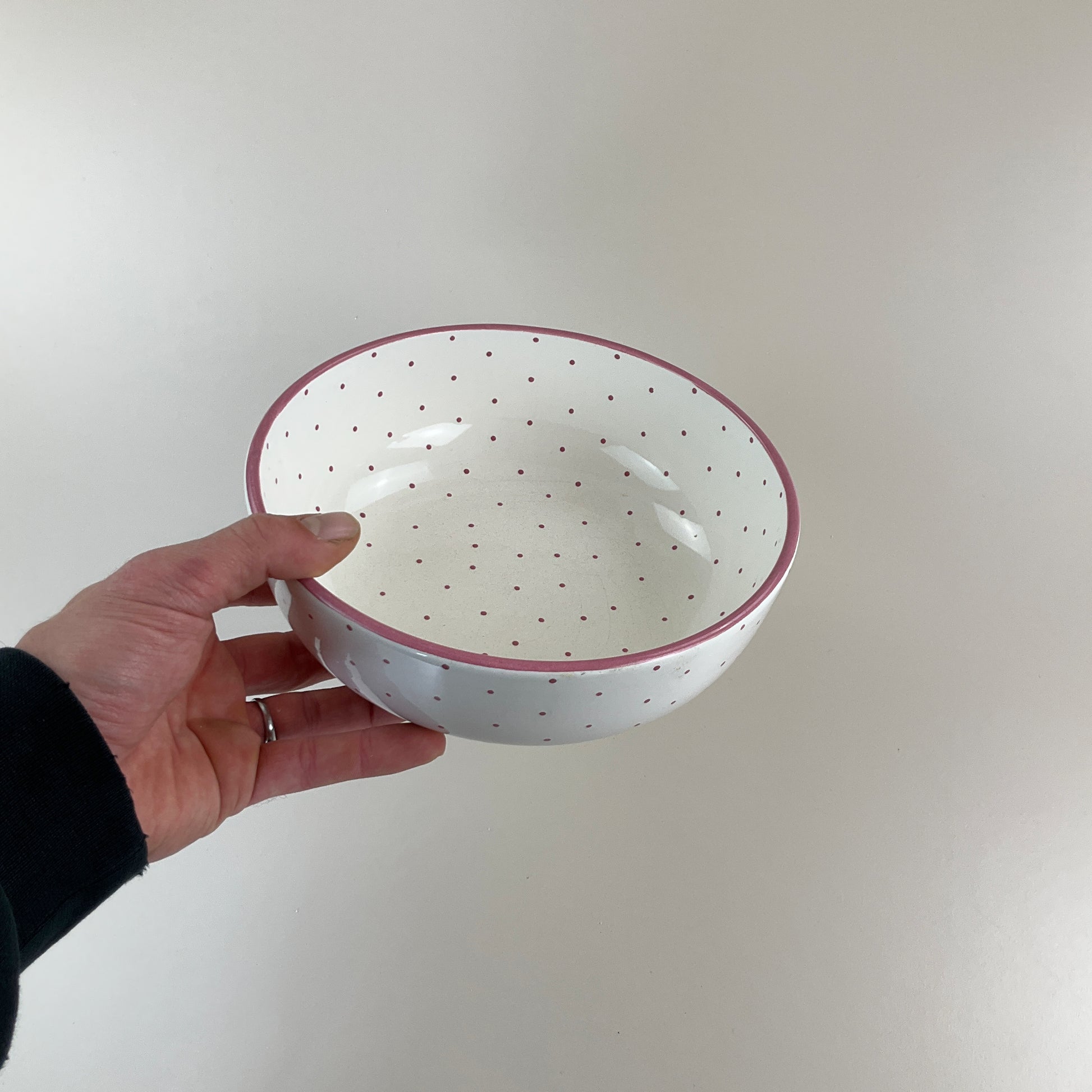 Gmundner Keramik Schüssel Tupferl Rosa Ø20,5cm-Gmundner Keramik-olesstore-vintage-secondhand-shop-austria-österreich