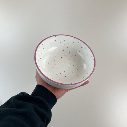 Gmundner Keramik Schüssel Tupferl Rosa Ø20,5cm-Gmundner Keramik-olesstore-vintage-secondhand-shop-austria-österreich