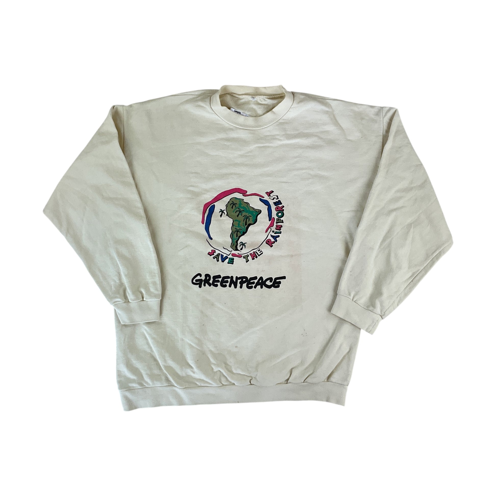 Greenpeace 90s "Save the Rainforest" Sweatshirt - XL-Greenpeace-olesstore-vintage-secondhand-shop-austria-österreich