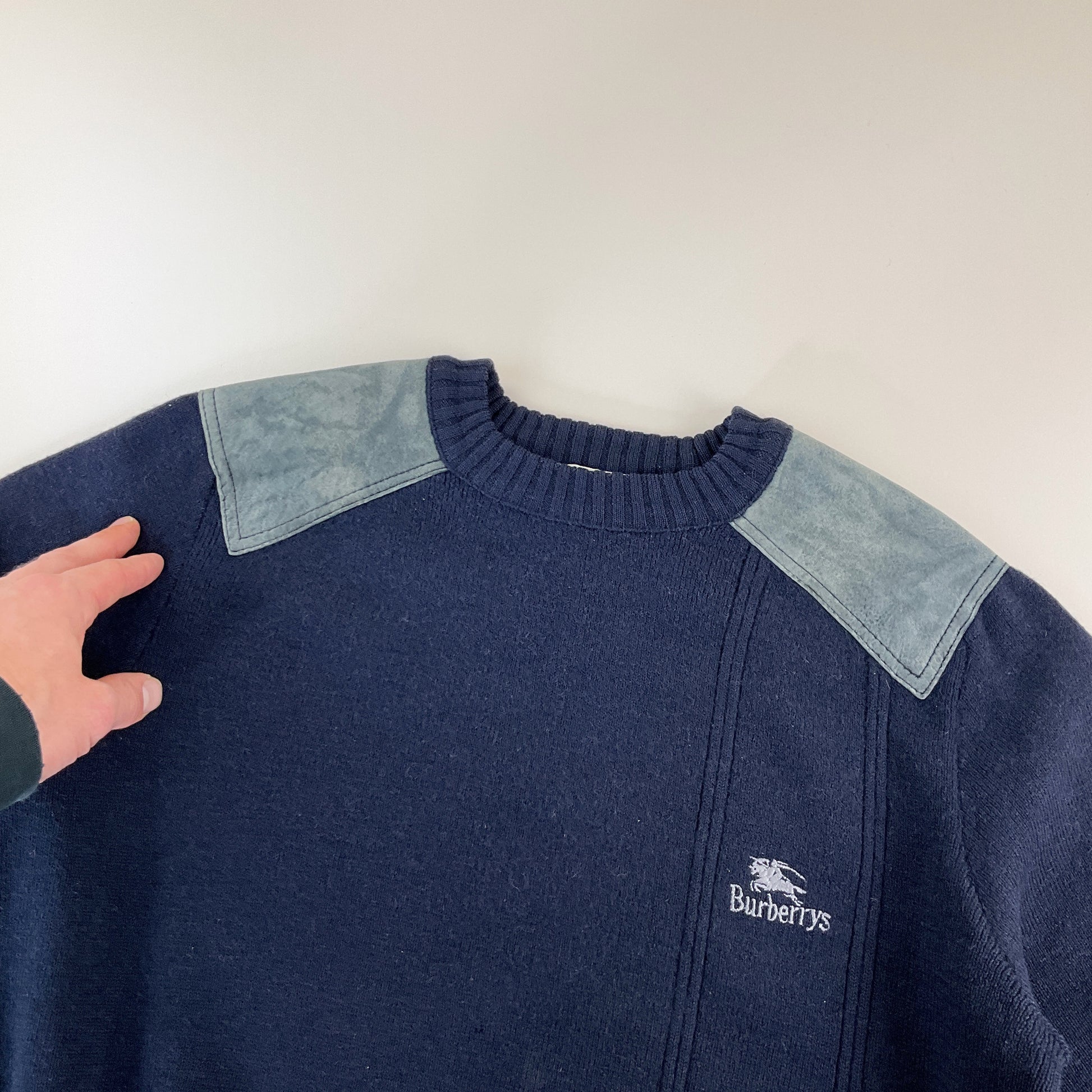 Burberry 90s Woll- Sweatshirt - Damen/S-Burberry-olesstore-vintage-secondhand-shop-austria-österreich