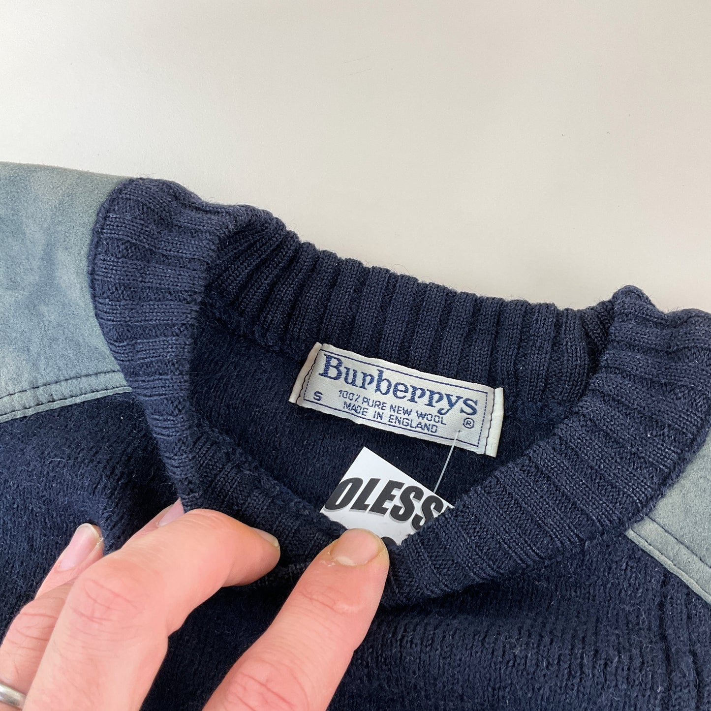 Burberry 90s Woll- Sweatshirt - Damen/S-Burberry-olesstore-vintage-secondhand-shop-austria-österreich