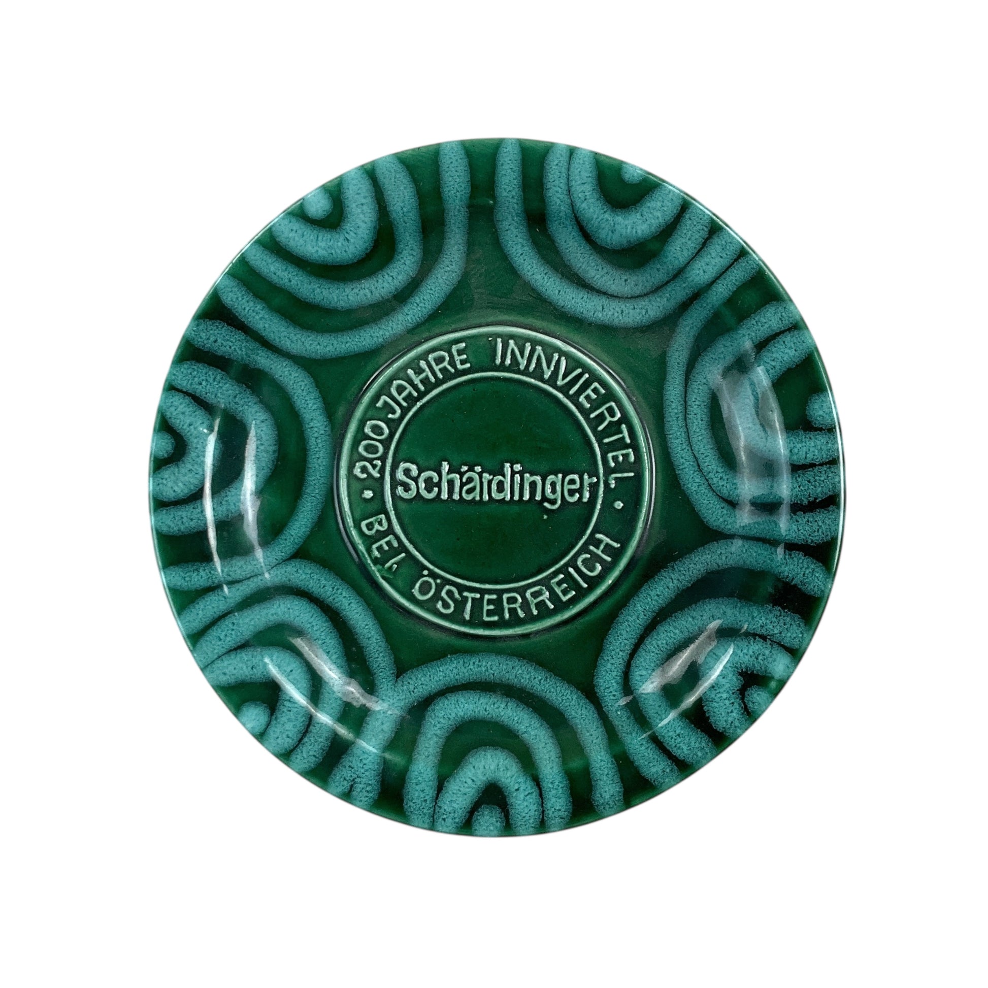Gmundner Keramik 200 Jahre Schärdinger Teller Grüngeflammt Ø18cm-Gmundner Keramik-olesstore-vintage-secondhand-shop-austria-österreich