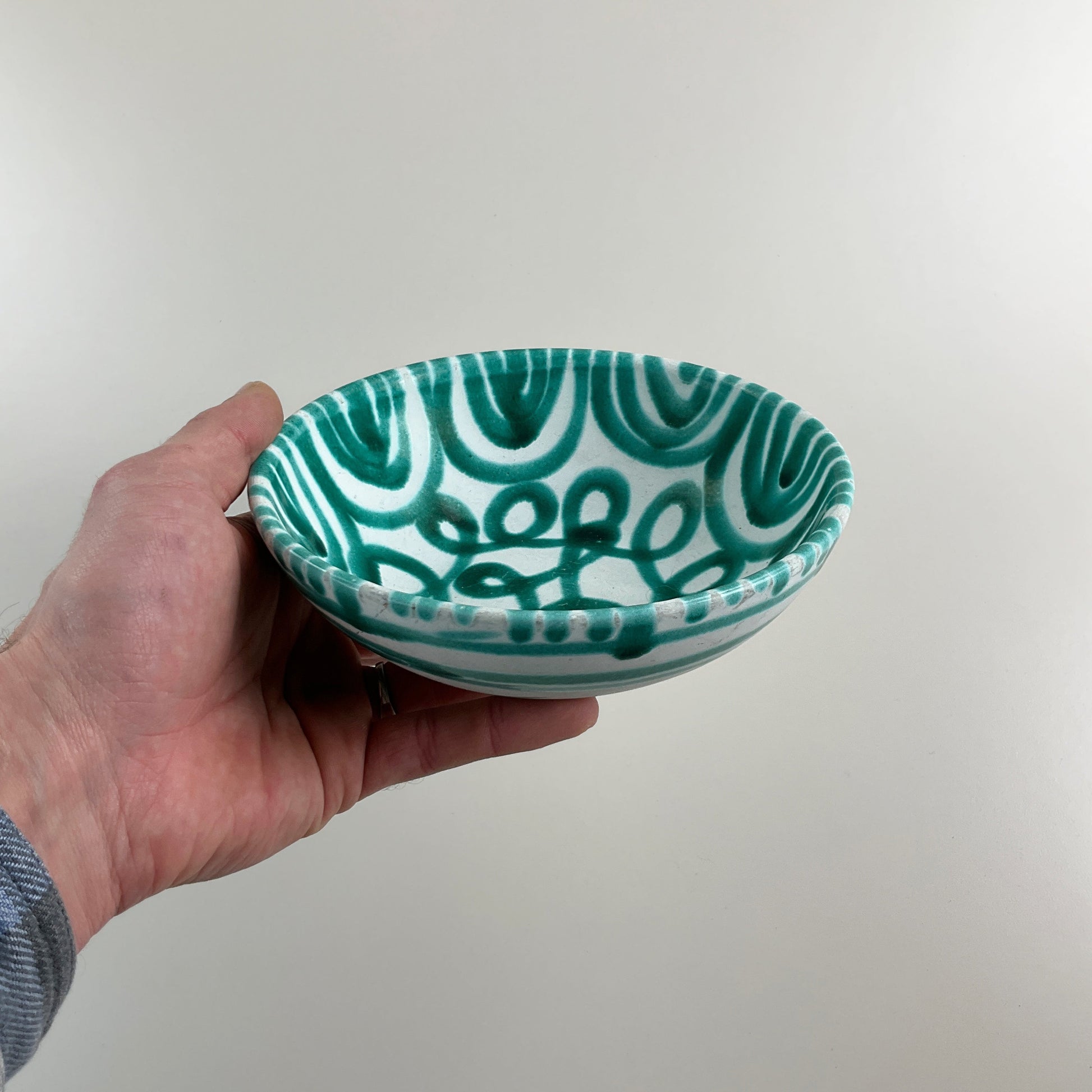Gmundner Keramik kleine Schüssel Grüngeflammt Ø17cm-Gmundner Keramik-olesstore-vintage-secondhand-shop-austria-österreich