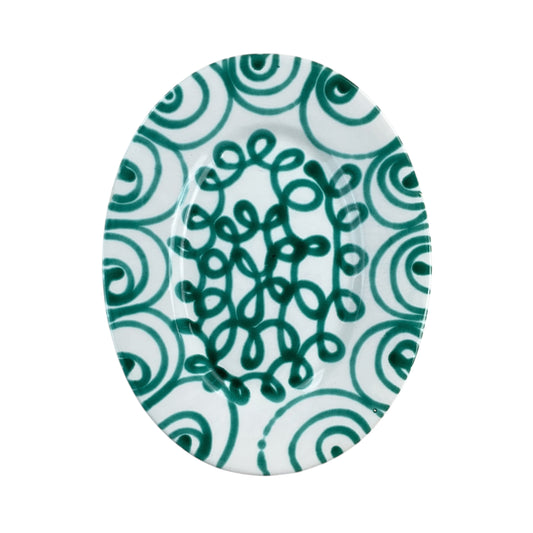 Gmundner Keramik Service Teller Grüngeflammt-Gmundner Keramik-olesstore-vintage-secondhand-shop-austria-österreich