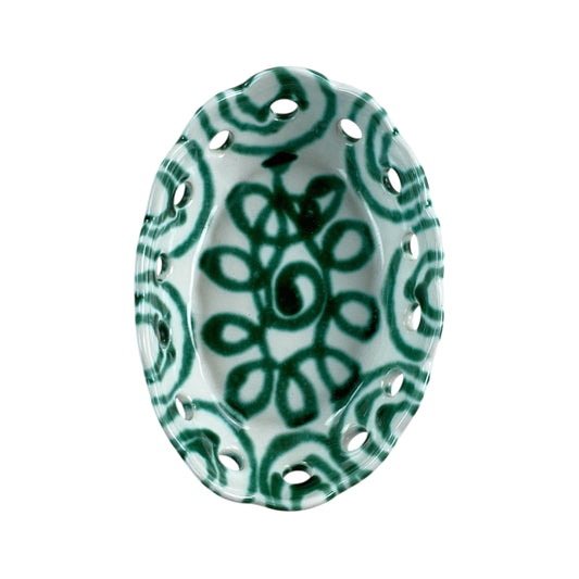 Gmundner Keramik Brot Schüssel Grüngeflammt 17,5cm-Gmundner Keramik-olesstore-vintage-secondhand-shop-austria-österreich