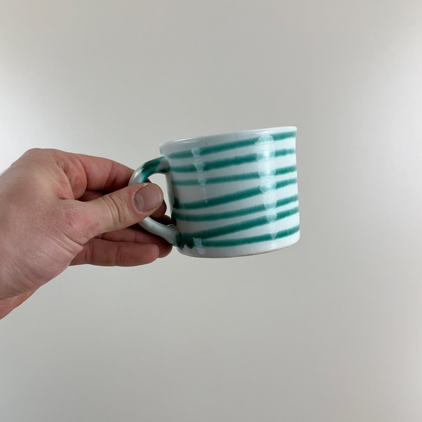 Gmundner Keramik Vintage Tasse Heferl Grüngeflammt Ø10,5cm-Gmundner Keramik-olesstore-vintage-secondhand-shop-austria-österreich