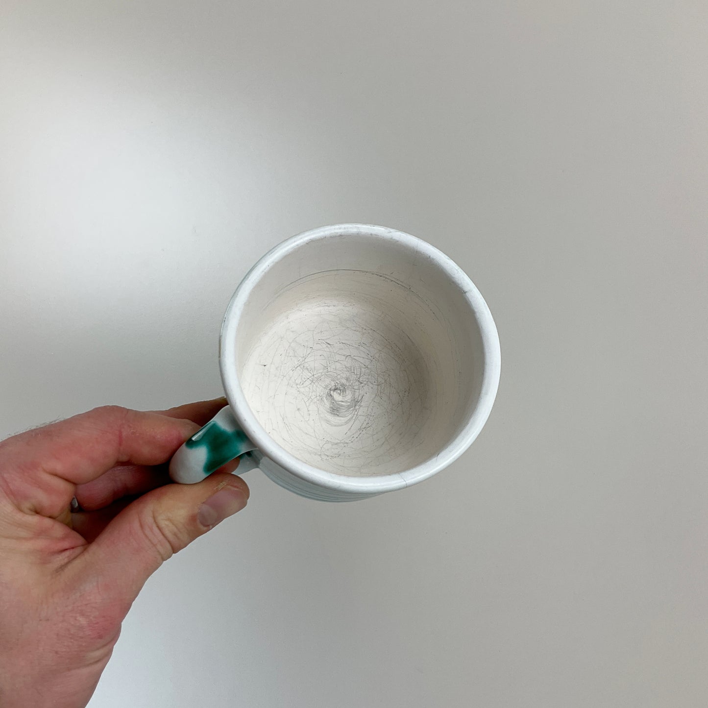 Gmundner Keramik Vintage Tasse Heferl Grüngeflammt Ø10,5cm-Gmundner Keramik-olesstore-vintage-secondhand-shop-austria-österreich