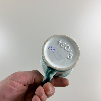 Gmundner Keramik Vintage Tasse Heferl Grüngeflammt Ø8cm-Gmundner Keramik-olesstore-vintage-secondhand-shop-austria-österreich