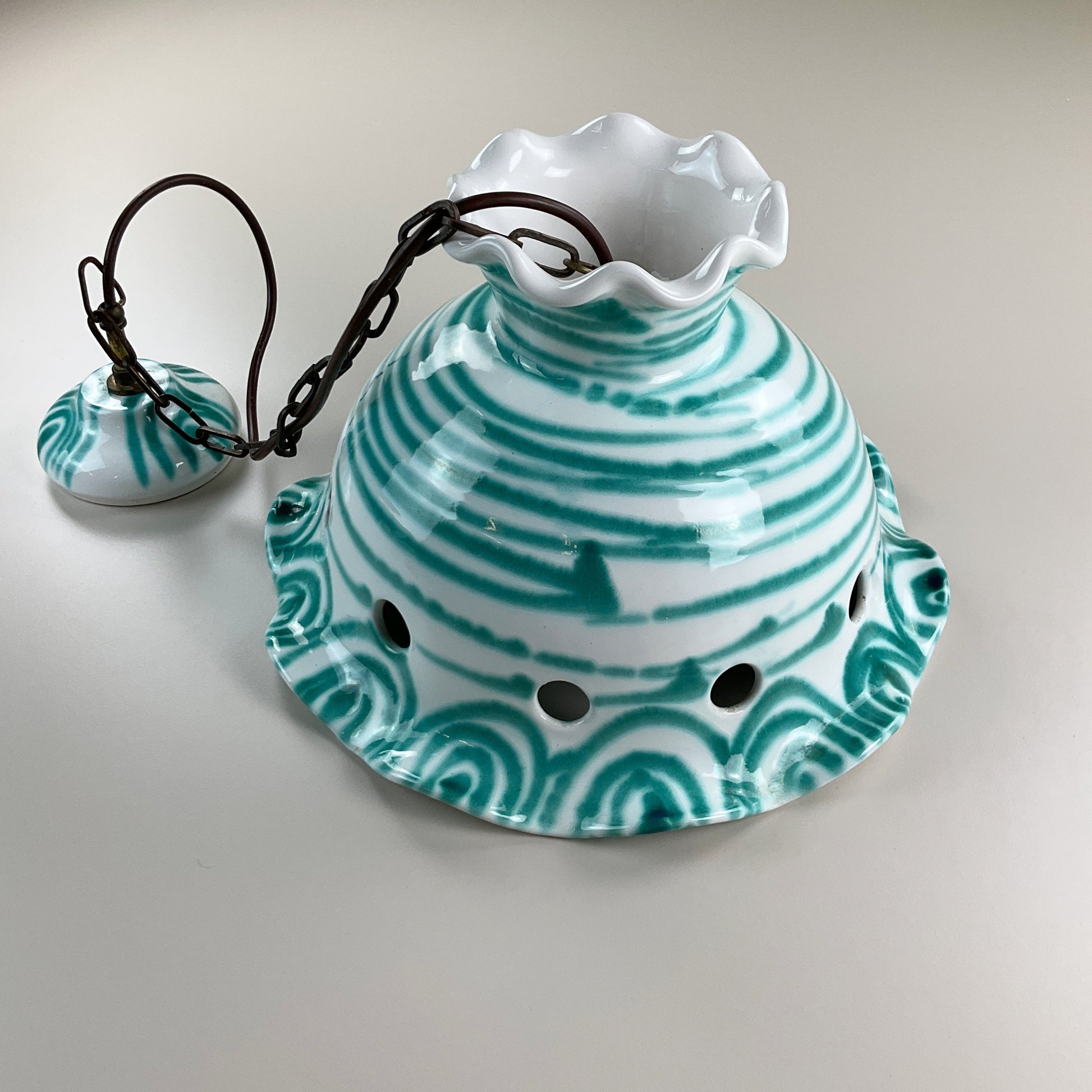 Gmundner Keramik Hänge-, Decken-, Lampe Grüngeflammt-Gmundner Keramik-olesstore-vintage-secondhand-shop-austria-österreich