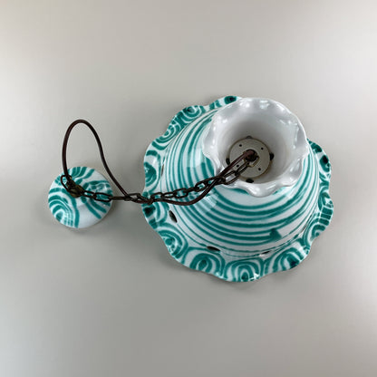Gmundner Keramik Hänge-, Decken-, Lampe Grüngeflammt-Gmundner Keramik-olesstore-vintage-secondhand-shop-austria-österreich