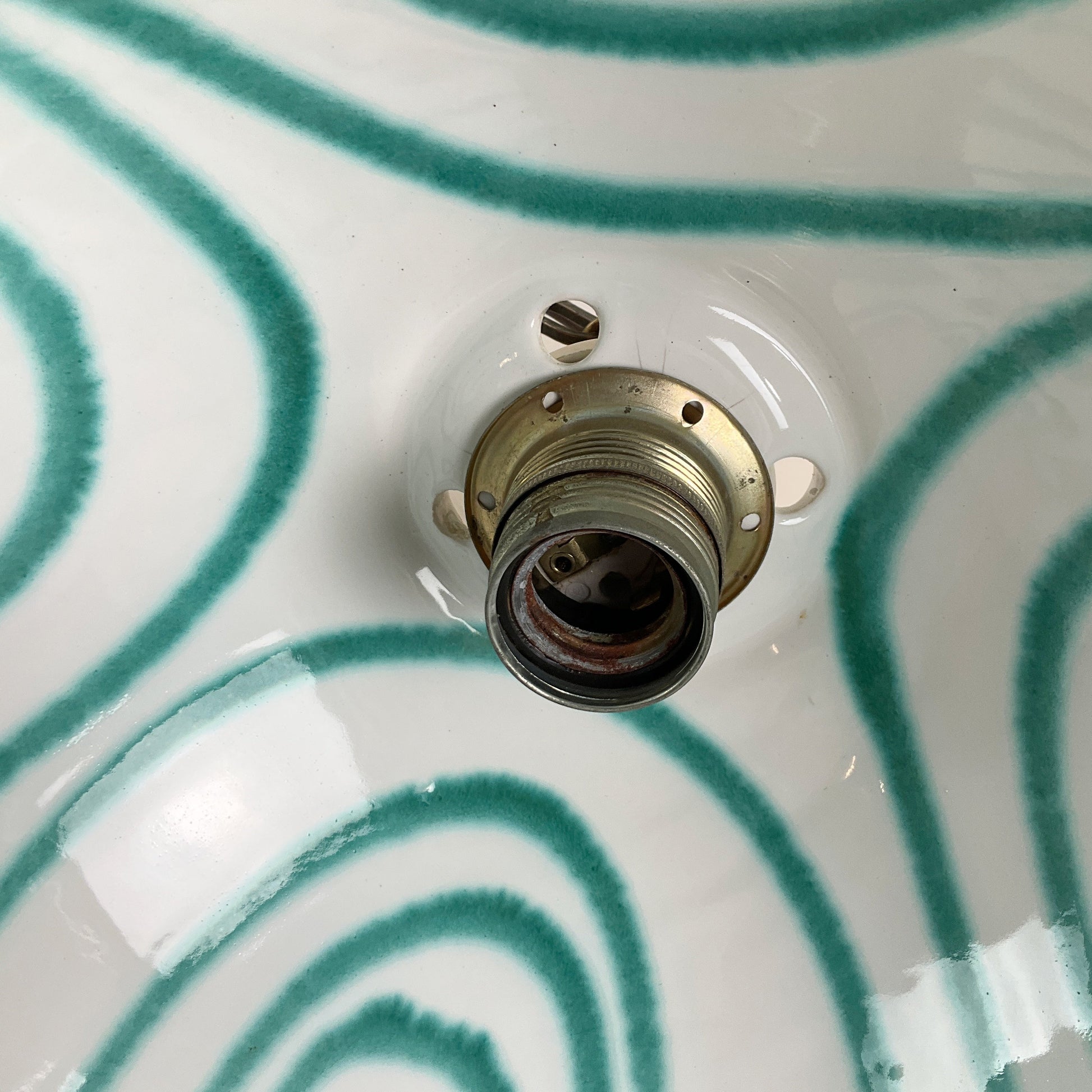 Gmundner Keramik Hänge-, Decken-, Lampe Grüngeflammt-Gmundner Keramik-olesstore-vintage-secondhand-shop-austria-österreich